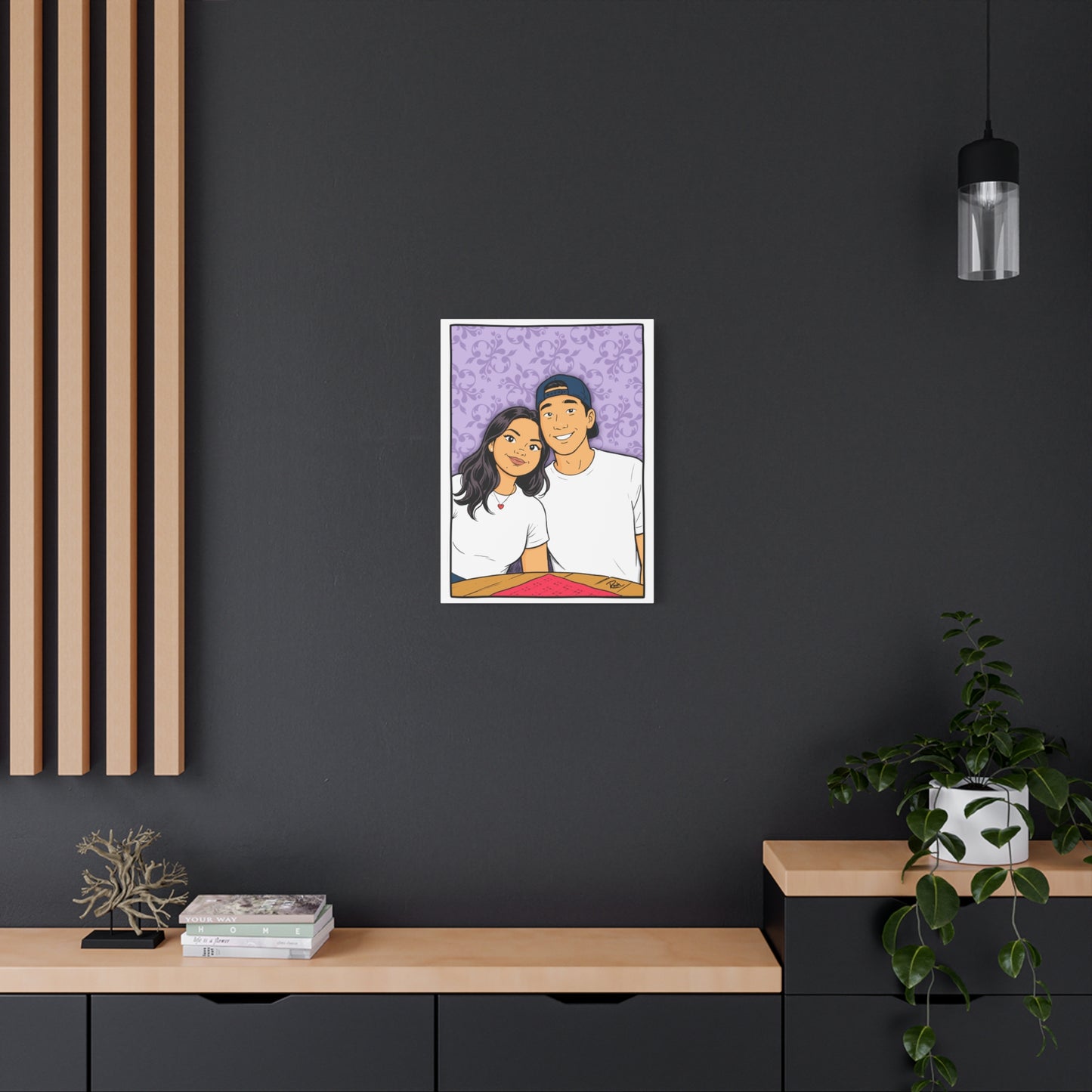 Personalized Couple Portrait Canvas — Matte Stretched 1.25" Wall Art