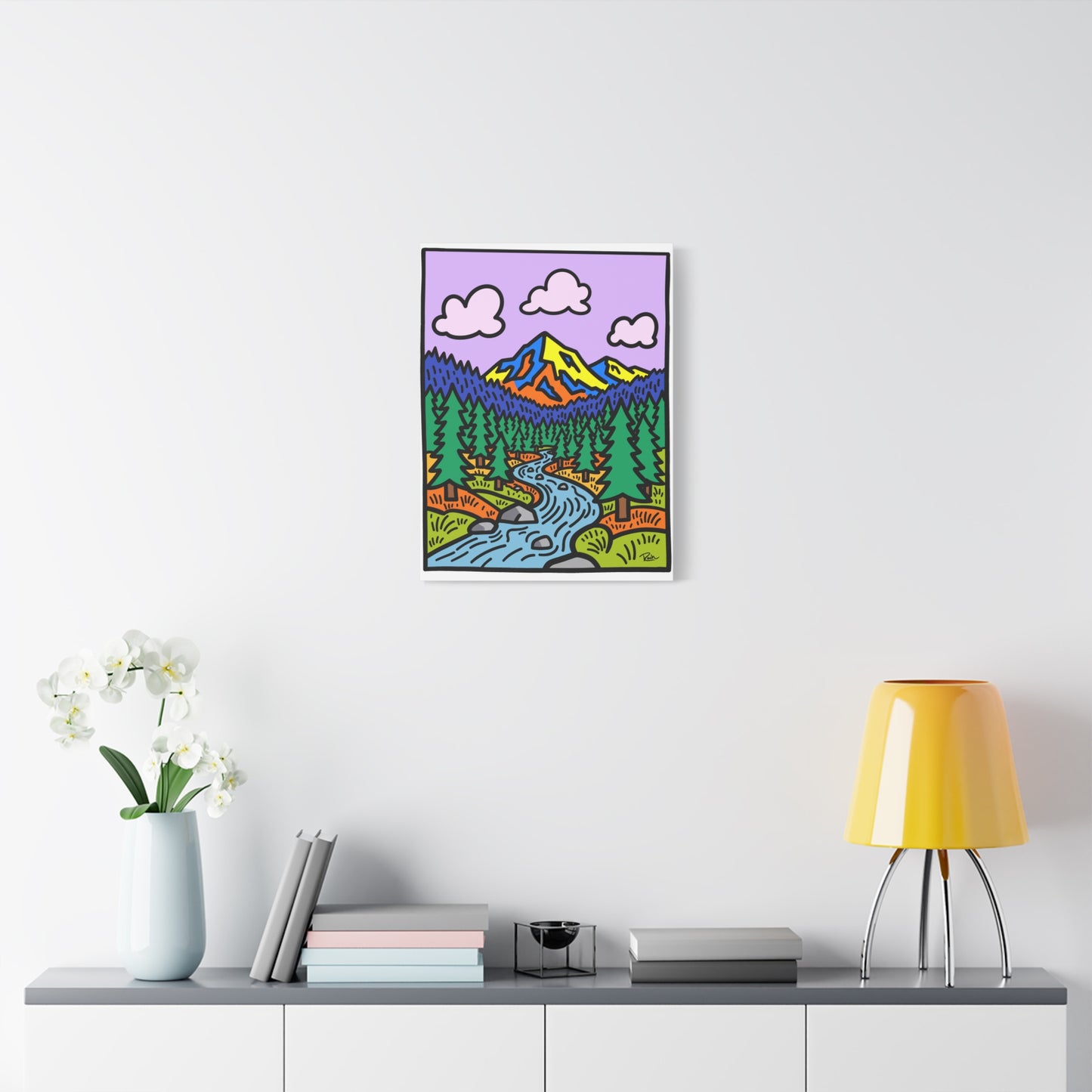 "RIVIÈRE" — Vibrant Landscape Matte Stretched Canvas