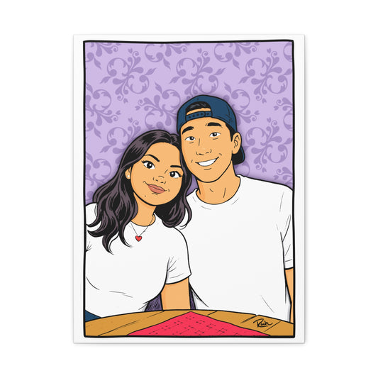 Personalized Couple Portrait Canvas — Matte Stretched 1.25" Wall Art