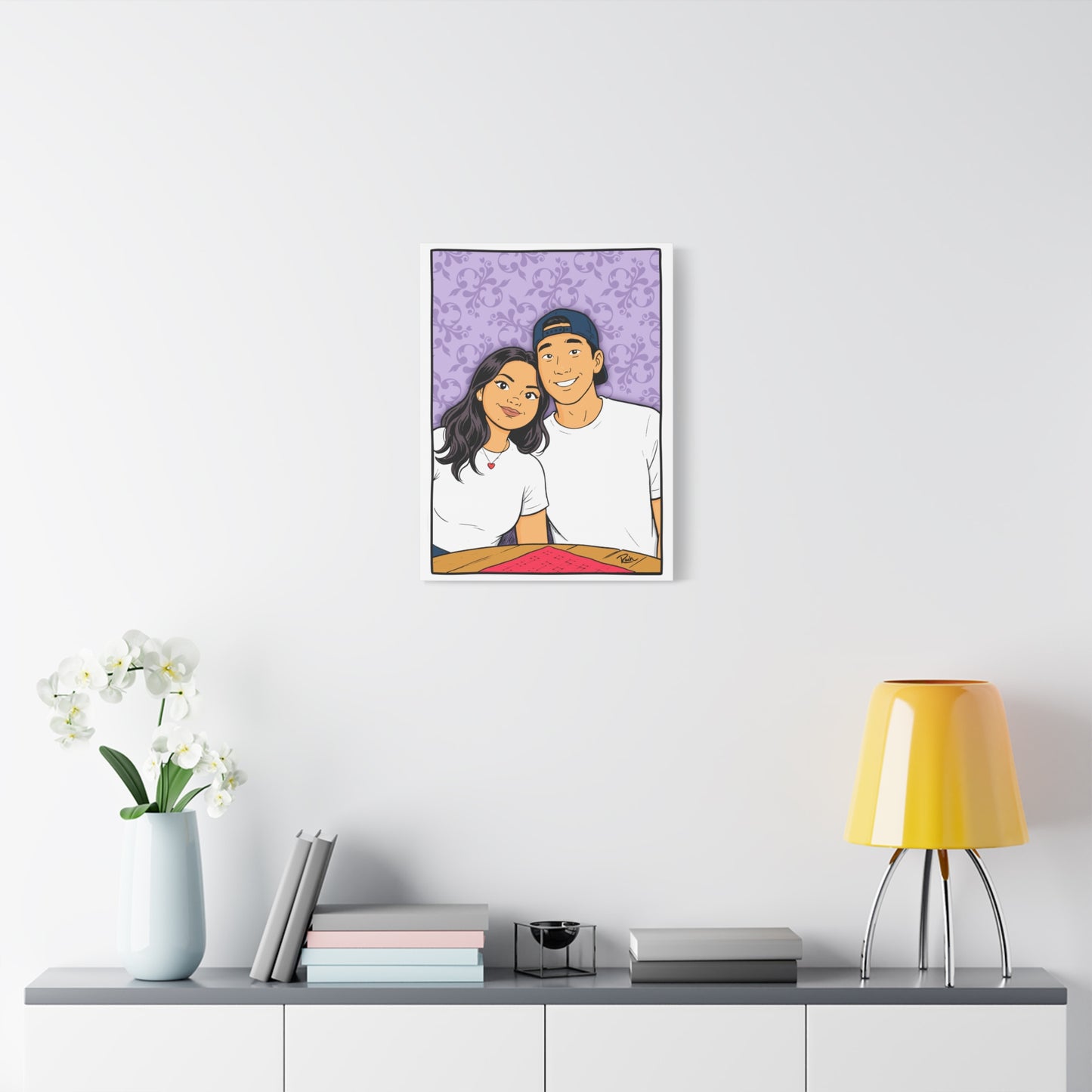 Personalized Couple Portrait Canvas — Matte Stretched 1.25" Wall Art