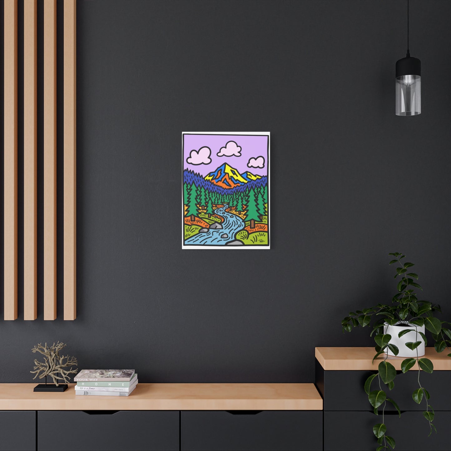 "RIVIÈRE" — Vibrant Landscape Matte Stretched Canvas